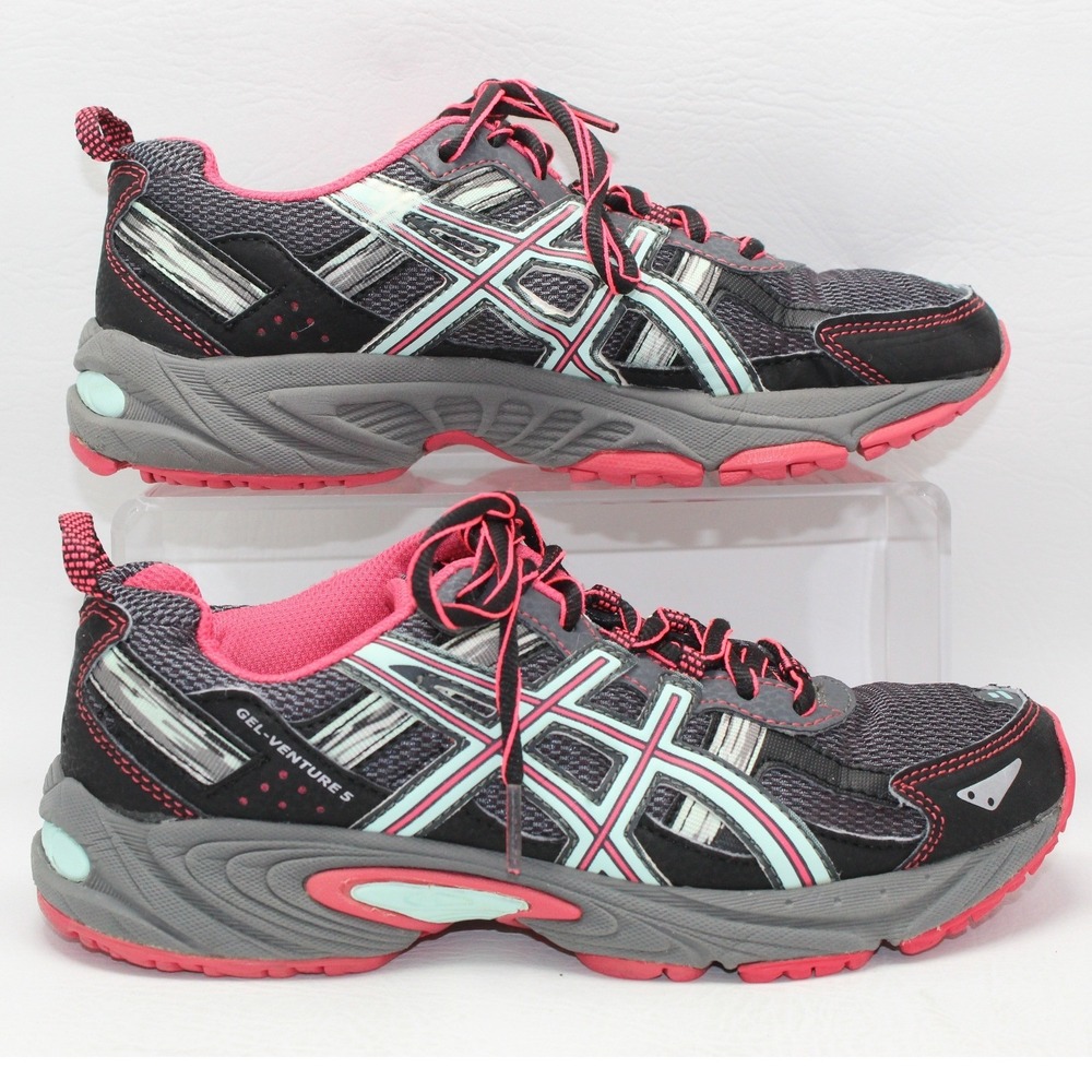 Asics Gel-Venture 5 Womens Trail Running Shoes Grey‎ Pink T5N8N Size 6